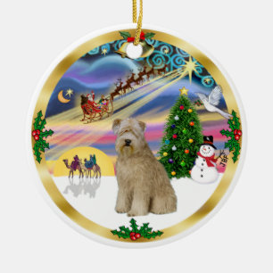 Xmas Magic-Wheaten Terrier 8 Ceramic Ornament