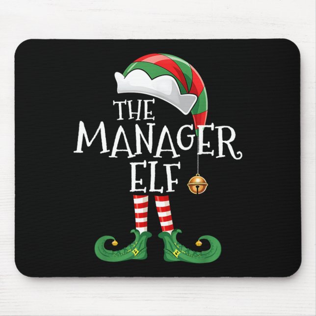 Xmas Manager Elf Matching Family Group Christmas E Mouse Pad (Front)