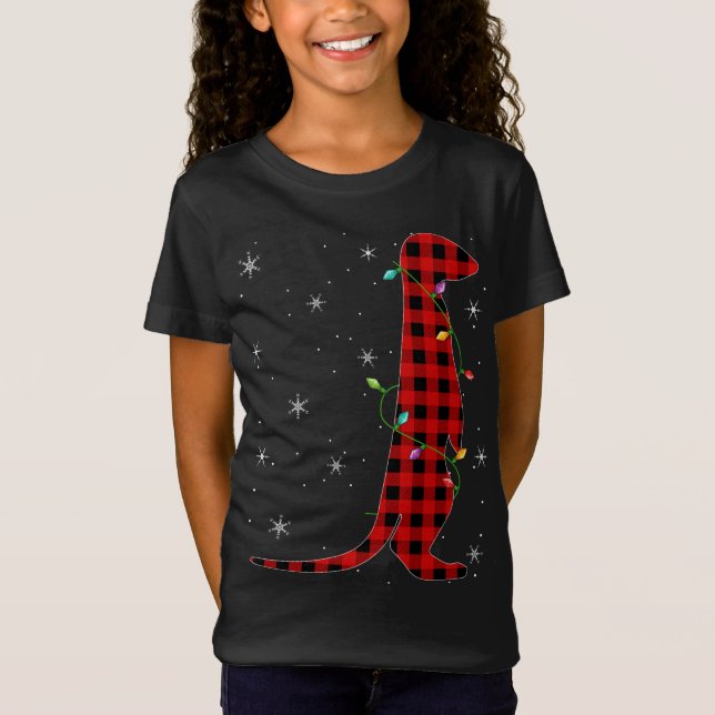 Xmas Matching Family Buffalo Plaid Meerkat Christm T-Shirt (Front)