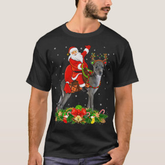 Xmas Matching Funny Santa Riding Italian Greyhound T-Shirt