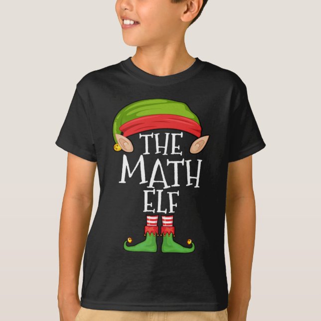 Xmas Math Elf Matching Christmas Family Elf T-Shirt (Front)