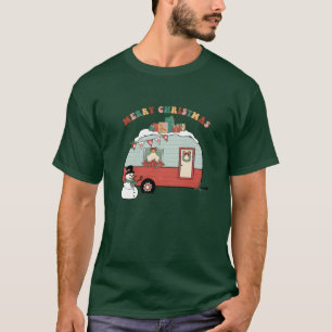 Xmas Merry Christmas Snowman Camping Presents fami T-Shirt