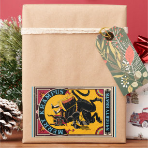 Xmas Merry Krampus Naughty Brats Circus Poster  Rectangular Sticker