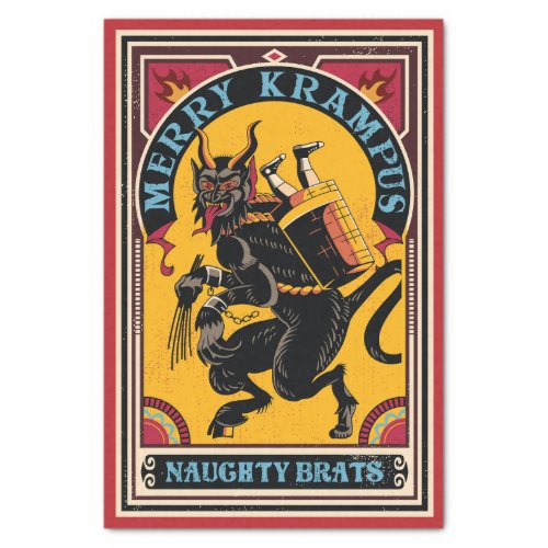 Xmas Merry Krampus Naughty Brats Circus Poster  Tissue Paper