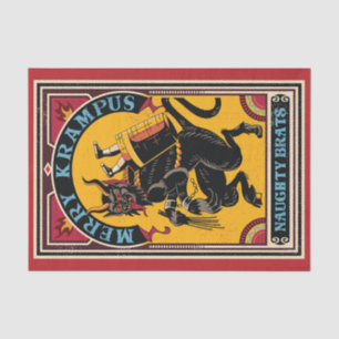 Xmas Merry Krampus Naughty Brats Circus Poster Tissue Paper