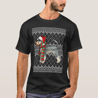 Xmas Miniature Schnauzer Santa Claus Hat Ugly Chri T-Shirt