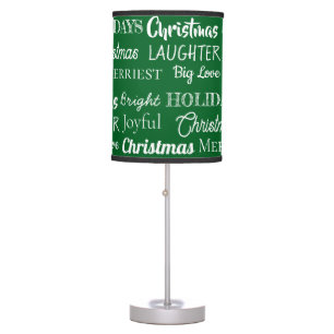 Xmas Monogram Custom Names for Christmas Table Lamp
