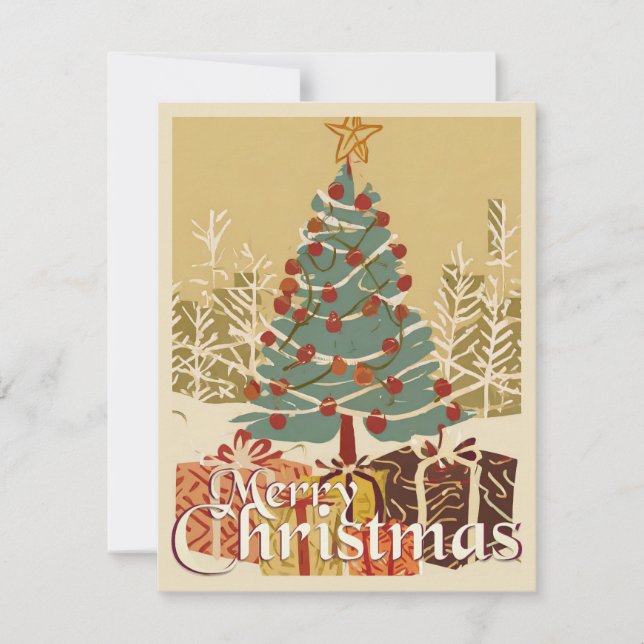 Xmas Motif, with Presents Under the Christmas Tree (Front)