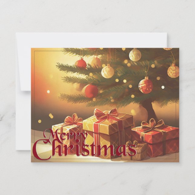 Xmas Motif, with Presents Under the Christmas Tree (Front)