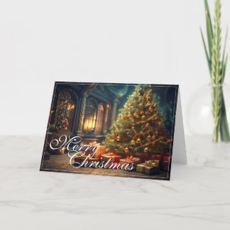 Xmas Motif with Presents Under the Christmas Tree Card
