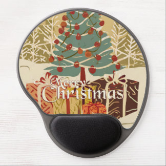 Xmas Motif, with Presents Under the Christmas Tree Gel Mouse Pad