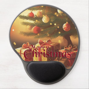 Xmas Motif, with Presents Under the Christmas Tree Gel Mouse Pad