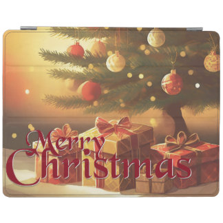 Xmas Motif, with Presents Under the Christmas Tree iPad Smart Cover