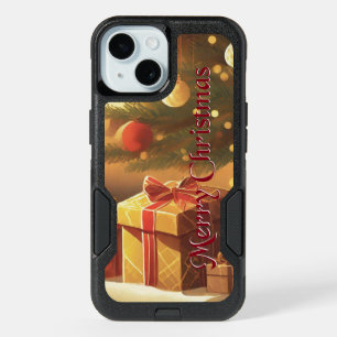 Xmas Motif, with Presents Under the Christmas Tree iPhone 15 Case