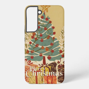 Xmas Motif, with Presents Under the Christmas Tree Samsung Galaxy S22+ Case