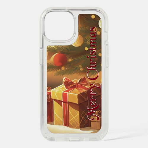 Xmas Motif with Presents Under the Christmas Tree iPhone 15 Case