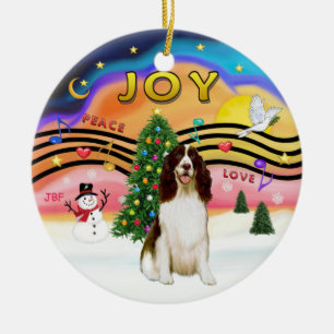 Xmas Music 2 - English Springer (Liver) Ceramic Ornament