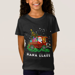 Xmas Nana Claus Red Truck Family Christmas Pajama T-Shirt