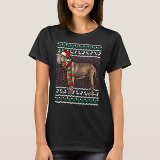 Xmas Neapolitan Mastiff Dog Santa Hat Ugly Christm T-Shirt