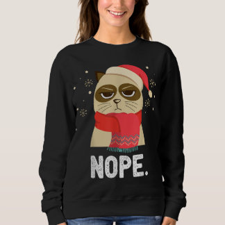 Xmas Nope Not Today Funny Cat Christmas Sweatshirt