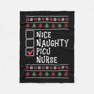 Xmas Nursing Healthcare Worker Picu Nurse Christma Fleece Blanket