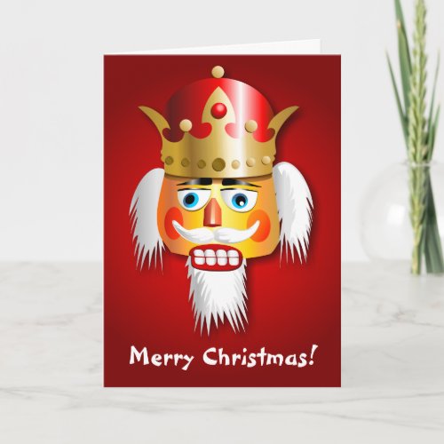 Xmas Nutcracker King Cartoon Holiday Card