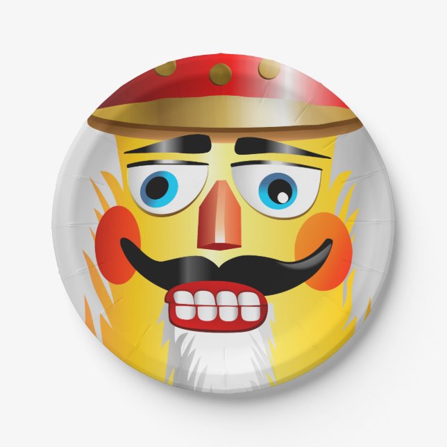 Xmas Nutcracker Toy Soldier With Army Hat Paper Pl Plates (Front)
