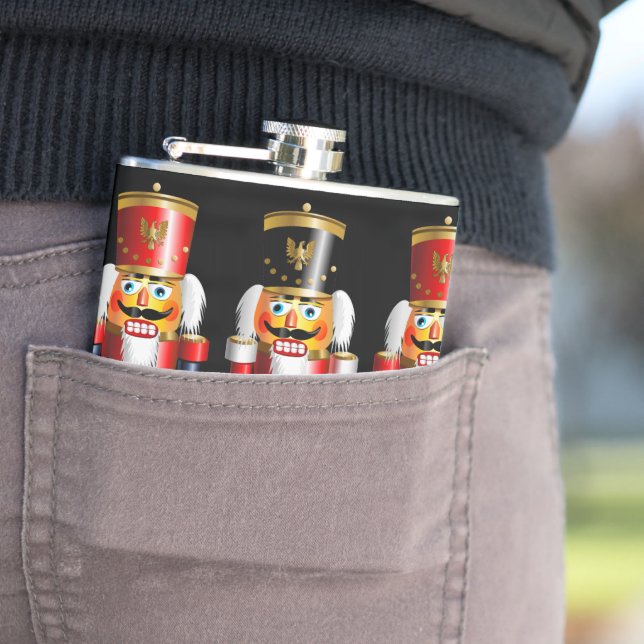 Xmas Nutcracker Toy Soldiers Flask (In Situ)