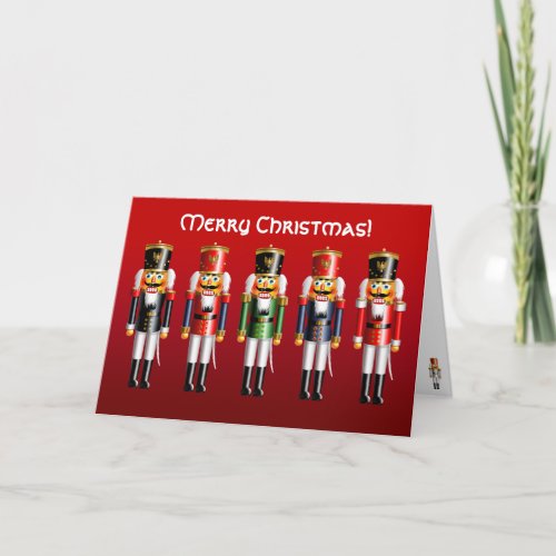 Xmas Nutcracker Toy Soldiers in Uniforms Holiday Card