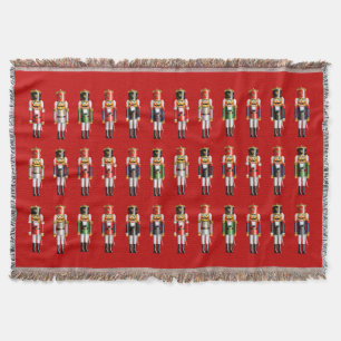 Xmas Nutcracker Toy Soldiers Throw Blanket