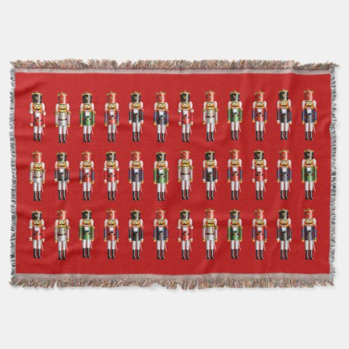 Xmas Nutcracker Toy Soldiers Throw Blanket