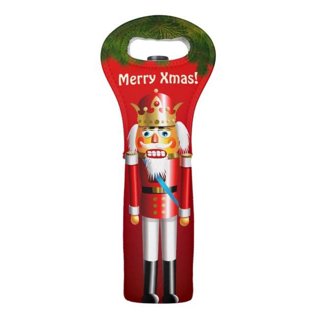 Xmas Nutcracker Toys Wine Bag (Front)