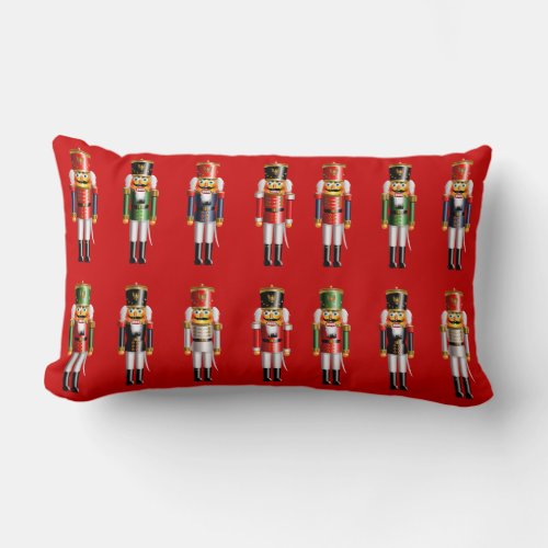 Xmas Nutcrackers Lumbar Pillow