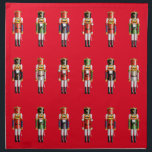 Xmas Nutcrackers Napkin<br><div class="desc">These cute napkins, perfect for the holiday season, make a lively addition to your Christmas dinner table. They feature a small army of colorful nutcracker toy soldiers in hussar uniforms set on a red background and were inspired by the popular Christmas ballet "The Nutcracker."</div>