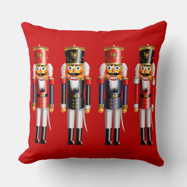Xmas Nutcrackers Throw Pillow (Front)