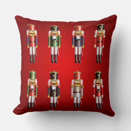 Xmas Nutcrackers Throw Pillow