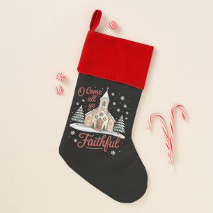 Xmas O Come All Ye Faithful Religious Christian Christmas Stocking