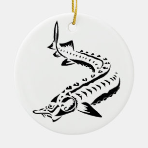 >XMAS ORNAMENT -STURGEON FISH -BELUGA TRIBAL