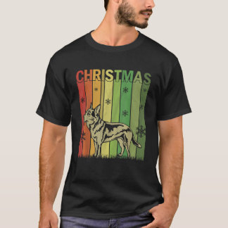 Xmas Pajamas Matching Retro Australian Cattle Dog T-Shirt