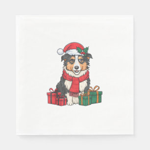 Xmas Party Decoration Australian Shepherd Dog Chri Napkins