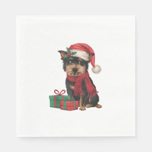 Xmas Party Decoration Santa Affenpinscher Dog Chri Napkins