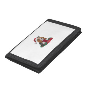 Xmas Party Decoration Santa Basset Hound Dog Chris Tri-fold Wallet