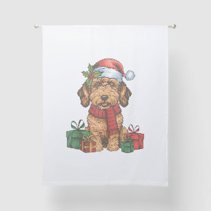 Xmas Party Decoration Santa Labradoodle Dog Christ Sheer Curtains