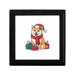 Xmas Party Decoration Santa Shiba Inu Dog Christma Gift Box