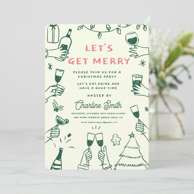 Xmas Party HolidayHand Drawn Funky Handwritting In Invitation (Creator Uploaded)