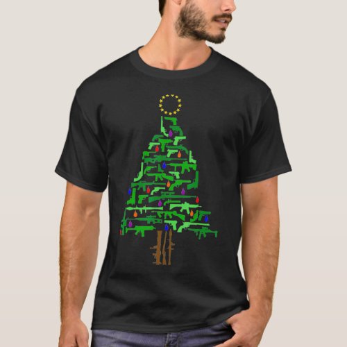 Xmas Patriotic 2nd Amendment Gun Christmas Tree  T_Shirt