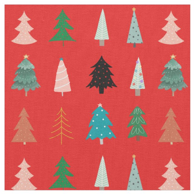 Xmas pattern modern traditional red green blue  fabric (Close Up)