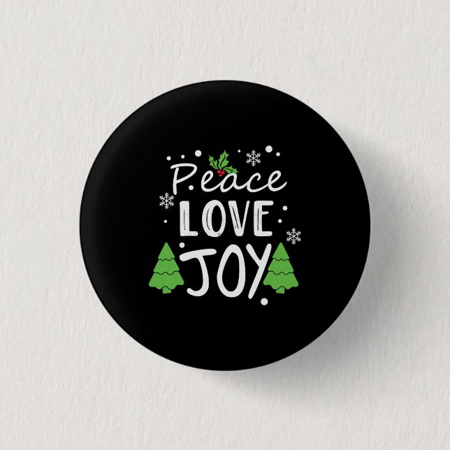 Xmas Peace Love Joy Button (Front)