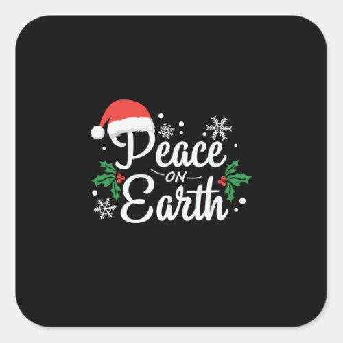 Xmas Peace On Earth Square Sticker