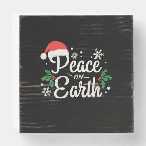 Xmas Peace On Earth Wooden Box Sign